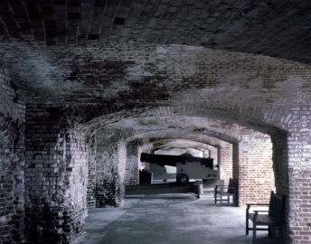 The scarred interior of the First Tier Casemate at Fort Sumter, SC 2013